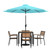 Flash Furniture XU-DG-810060064-UB19BTL-GG 35.25" W x 29.5" H Synthetic Teak Square Patio Dining Table Set