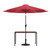 Flash Furniture XU-DG-UH3048-UB19BRD-GG 48" W x 30" D Rectangular with Red Umbrella Patio Dining Table Set