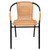 Flash Furniture 2-TLH-037-BGE-GG 352 Lbs. Beige Ratan with Metal Frame Stack Chair