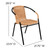 Flash Furniture 2-TLH-037-BGE-GG 352 Lbs. Beige Ratan with Metal Frame Stack Chair