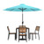 Flash Furniture XU-DG-810060364-UB19BTL-GG 35.25" W x 29.5" H Synthetic Teak Square Patio Dining Table Set