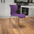 Flash Furniture LF-7-07C-PUR-GG Purple Plastic Back and Seat Chrome Frame Finish Stacking Lowell Chair