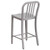 Flash Furniture CH-61200-24-SIL-GG 500 Lbs. Silver Galvanized Steel Slat Back Bar Stool