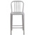 Flash Furniture CH-61200-24-SIL-GG 500 Lbs. Silver Galvanized Steel Slat Back Bar Stool