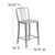 Flash Furniture CH-61200-24-SIL-GG 500 Lbs. Silver Galvanized Steel Slat Back Bar Stool