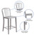 Flash Furniture CH-61200-24-SIL-GG 500 Lbs. Silver Galvanized Steel Slat Back Bar Stool