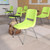 Flash Furniture RUT-EO1-GN-RTAB-GG 880 Lbs. Green Plastic Right Handed Tablet Arm Hercules Series Ergonomic Shell Chair