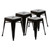Flash Furniture ET-BT3503-18-BLK-GG 250 Lbs. Black Welded Metal Square Wooden Seat Stool