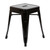 Flash Furniture ET-BT3503-18-BLK-GG 250 Lbs. Black Welded Metal Square Wooden Seat Stool