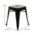 Flash Furniture ET-BT3503-18-BLK-GG 250 Lbs. Black Welded Metal Square Wooden Seat Stool