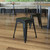 Flash Furniture ET-BT3503-18-BLK-GG 250 Lbs. Black Welded Metal Square Wooden Seat Stool