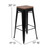 Flash Furniture 4-ET-31320W-30-BK-R-GG 500 Lbs. Black Metal Frame with Wood Seat Indoor Bar Stool