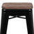 Flash Furniture 4-ET-31320W-30-BK-R-GG 500 Lbs. Black Metal Frame with Wood Seat Indoor Bar Stool