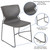 Flash Furniture RUT-438-GY-GG Gray Polypropylene Seat and Full Back Black Powder Coated Metal Sled Base Frame Hercules Series Stacking Chair