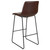 Flash Furniture 2-ET-ER18345-30-DB-GG 300 Lbs. Dark Brown LeatherSoft Seat and Back Bar Stool