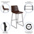 Flash Furniture 2-ET-ER18345-30-DB-GG 300 Lbs. Dark Brown LeatherSoft Seat and Back Bar Stool