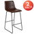 Flash Furniture 2-ET-ER18345-30-DB-GG 300 Lbs. Dark Brown LeatherSoft Seat and Back Bar Stool