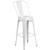 Flash Furniture CH-51090BH-4-30CAFE-WH-GG 30" W x 41" H White Round Table and Bar Stool Set