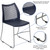 Flash Furniture RUT-498A-NY-GG Navy Blue Plastic Seat and Back Gray Powder Coated Metal Sled Base Frame Hercules Series Stacking Chair