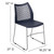 Flash Furniture RUT-498A-NY-GG Navy Blue Plastic Seat and Back Gray Powder Coated Metal Sled Base Frame Hercules Series Stacking Chair