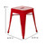 Flash Furniture ET-BT3503-18-RED-GG 250 Lbs. Red Welded Metal Stackable Square Stool