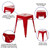 Flash Furniture ET-BT3503-18-RED-GG 250 Lbs. Red Welded Metal Stackable Square Stool