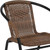 Flash Furniture 2-TLH-037-DK-BN-GG 352 Lbs. Medium Brown Ratan with Metal Frame Stack Chair