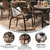 Flash Furniture 2-TLH-037-DK-BN-GG 352 Lbs. Medium Brown Ratan with Metal Frame Stack Chair