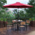 Flash Furniture XU-DG-810060064-UB19BRD-GG 35.25" W x 29.5" H Synthetic Teak Square Patio Dining Table Set