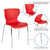 Flash Furniture LF-7-07C-RED-GG Red Plastic Back and Seat Chrome Frame Finish Stacking Lowell Chair