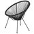 Flash Furniture TLH-094-BLACK-GG Black Steel Frame Valencia Oval Comfort Series Lounge Chair