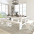 Flash Furniture XA-FARM-3-WH-GG Solid Pine Rectangular Antique Rustic White Plank Top Wood Base Hercules Series Folding Farm Table Set