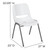 Flash Furniture RUT-EO1-WH-GG White Plastic Seat and Back Gray Powder Coated Metal Frame Hercules Series Ergonomic Shell Stacking Chair