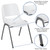 Flash Furniture RUT-EO1-WH-GG White Plastic Seat and Back Gray Powder Coated Metal Frame Hercules Series Ergonomic Shell Stacking Chair