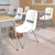 Flash Furniture RUT-EO1-WH-GG White Plastic Seat and Back Gray Powder Coated Metal Frame Hercules Series Ergonomic Shell Stacking Chair