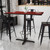 Flash Furniture XU-MAHTB-3048-T2230B-3CFR-GG 30" W x 43.12" H Black Laminate Rectangle Table