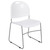 Flash Furniture RUT-188-WH-GG White Polypropylene Seat and Back Black Powder Coated Metal Sled Base Frame Hercules Series Ultra Compact Stacking Chair