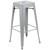 Flash Furniture 4-ET-31320-30-SV-R-GG 440 Lbs. Silver Metal Stackable Indoor Bar Stool