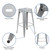 Flash Furniture 4-ET-31320-30-SV-R-GG 440 Lbs. Silver Metal Stackable Indoor Bar Stool