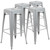 Flash Furniture 4-ET-31320-30-SV-R-GG 440 Lbs. Silver Metal Stackable Indoor Bar Stool