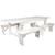 Flash Furniture XA-FARM-2-WH-GG Solid Pine Rectangular Antique Rustic White Plank Top Wood Base Hercules Series Folding Farm Table Set