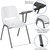 Flash Furniture RUT-EO1-WH-LTAB-GG 880 Lbs. White Plastic Left Handed Tablet Arm Hercules Series Ergonomic Shell Chair