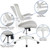 Flash Furniture BL-X-5M-WH-GY-GG 250 Lbs. Gray Adjustable Height Swivel Task Chair