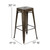 Flash Furniture 4-ET-31320-30-GN-R-GG 440 Lbs. Gray Metal Seat Stackable Indoor Bar Stool