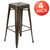Flash Furniture 4-ET-31320-30-GN-R-GG 440 Lbs. Gray Metal Seat Stackable Indoor Bar Stool