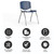 Flash Furniture RUT-F01A-NY-GG Navy Polypropylene Seat and Back Titanium Powder Coated Metal Frame Hercules Series Stacking Chair