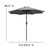 Flash Furniture GM-402003-GY-GG 9' Gray Aluminum Pole Round Top Patio Umbrella