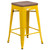 Flash Furniture CH-31320-24-YL-WD-GG 500 Lbs. Yellow Galvanized Steel Textured Wood Seat Bar Stool