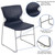 Flash Furniture RUT-438-NY-GG Navy Blue Polypropylene Seat and Full Back Gray Powder Coated Metal Sled Base Frame Hercules Series Stacking Chair