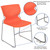 Flash Furniture RUT-438-OR-GG Orange Polypropylene Seat and Full Back Gray Powder Coated Metal Sled Base Frame Hercules Series Stacking Chair